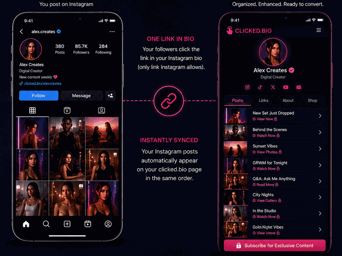 Creator profile and analytics dashboard preview